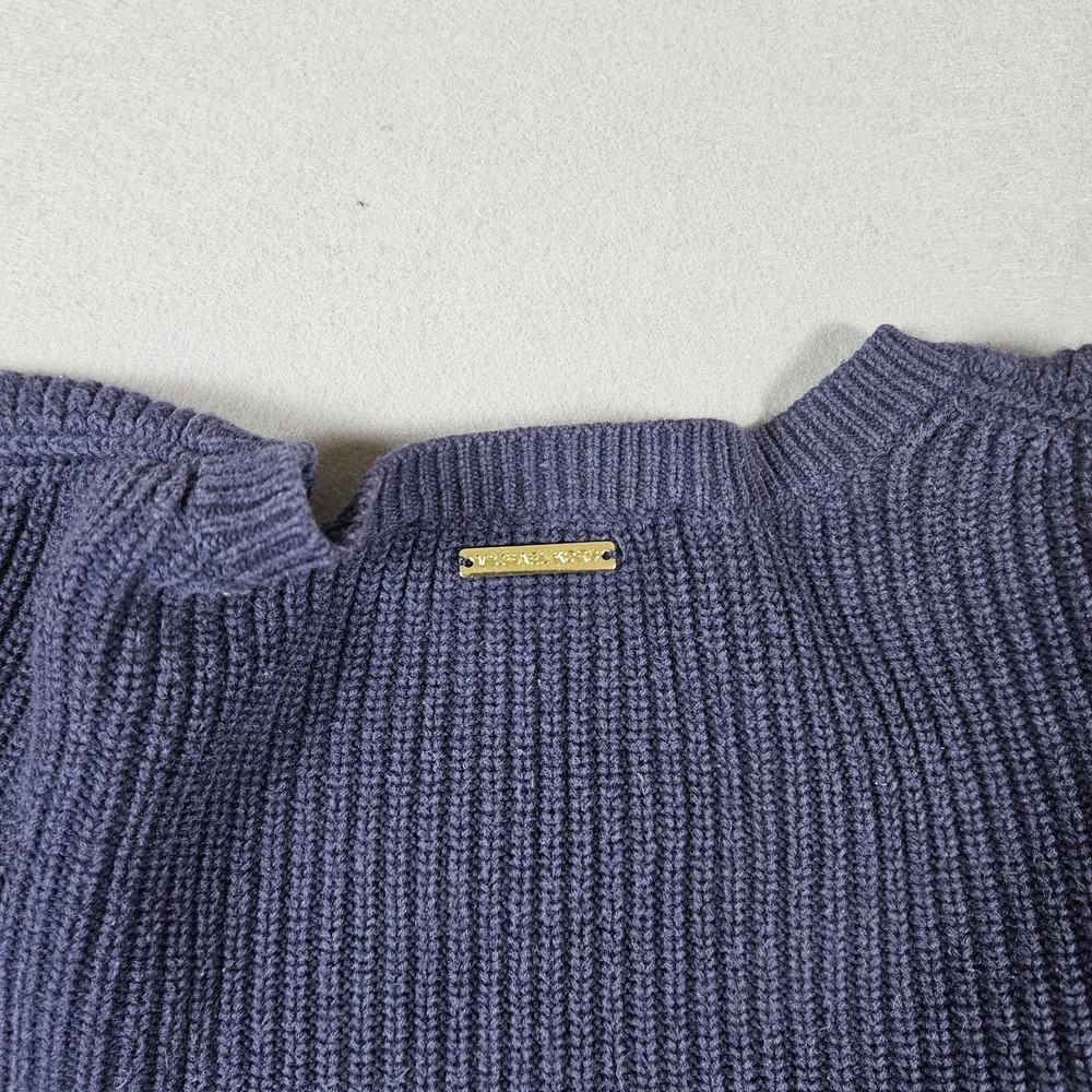 Michael Kors Sweater Womens XL Navy Ribbed Side Lace‎ Up Grommet - Picture 2 of 12